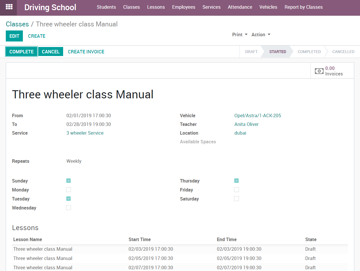Start Class