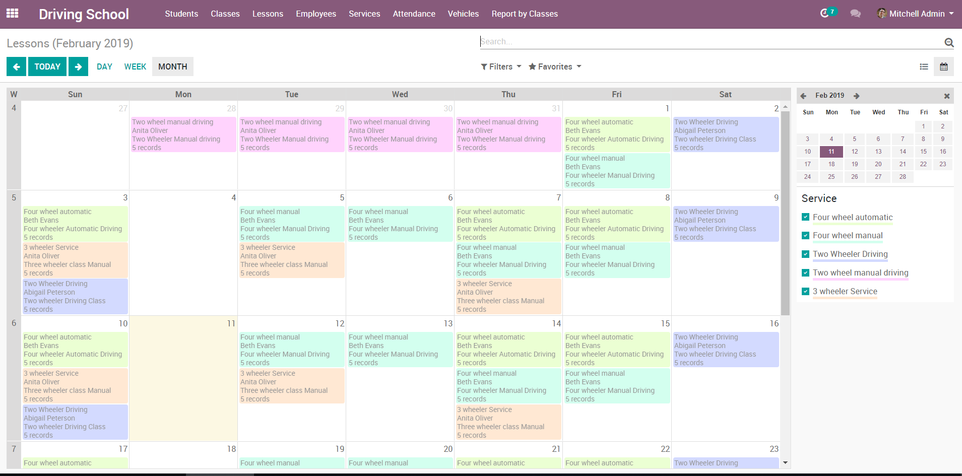 Calendar View