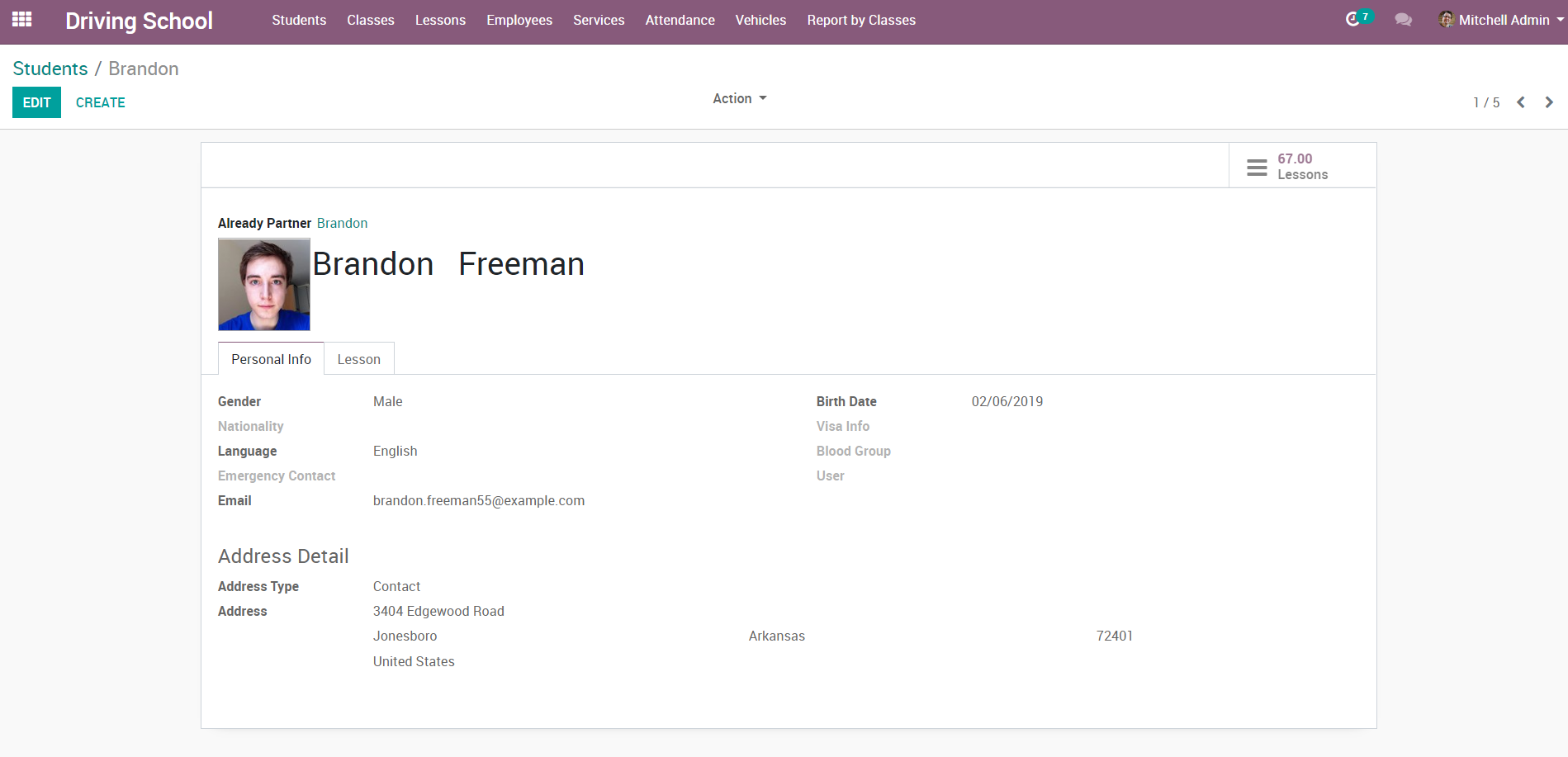 Student Form View
