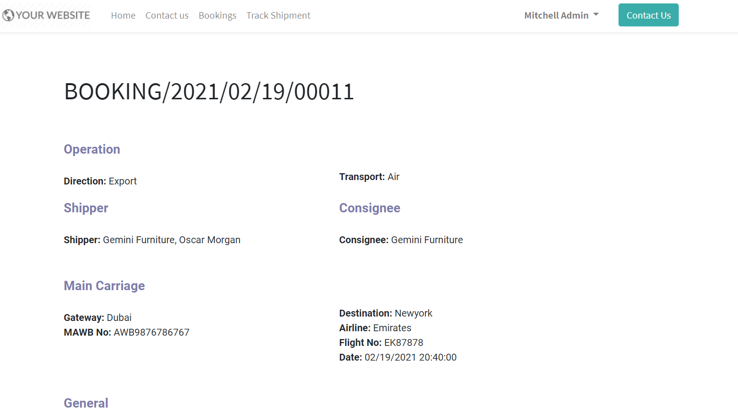 Booking Reference