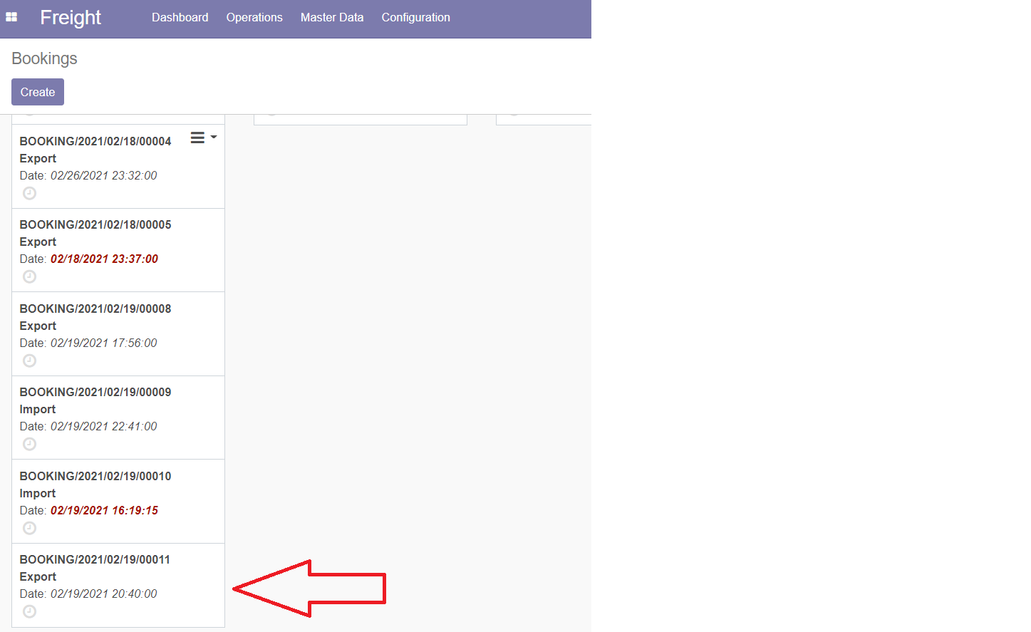 Backend Booking View
