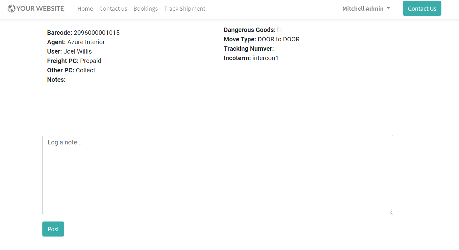 Booking Notes