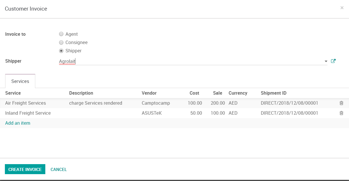 Invoice Selection