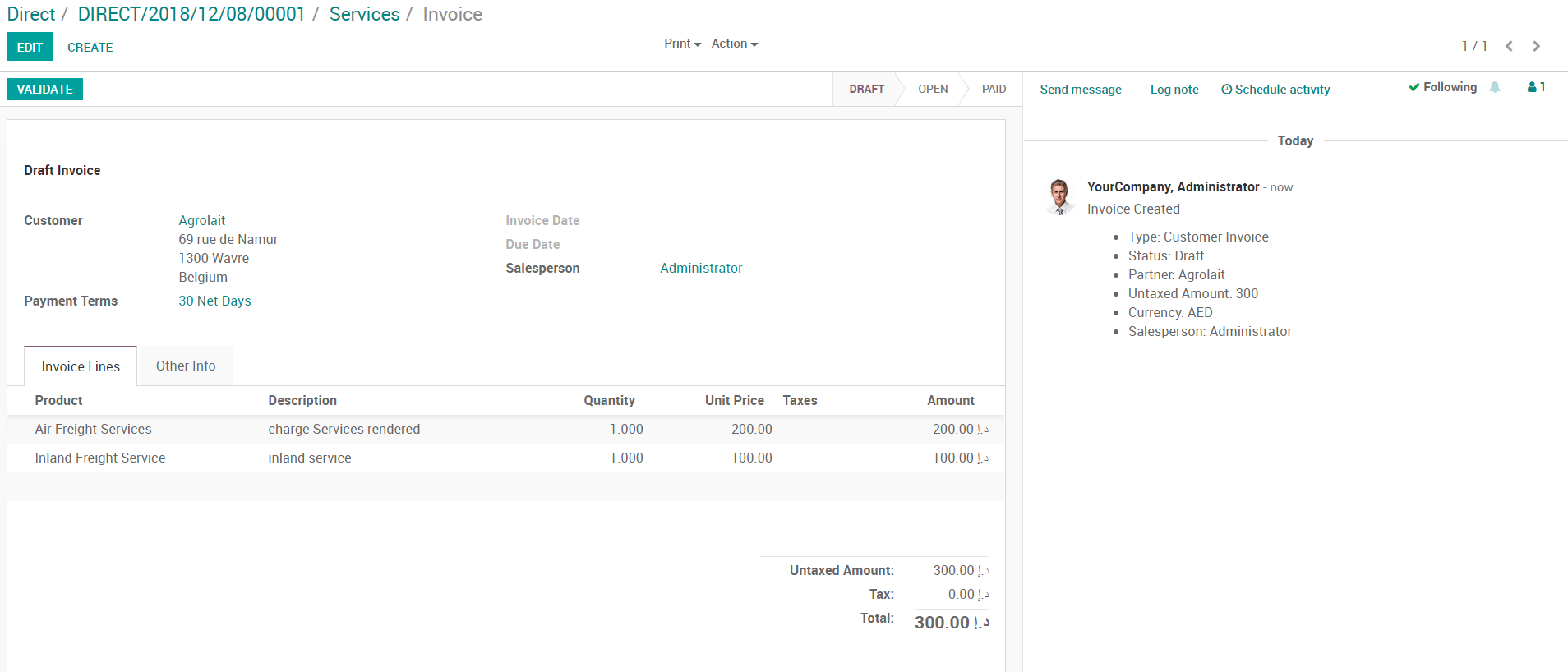 Customer Invoice