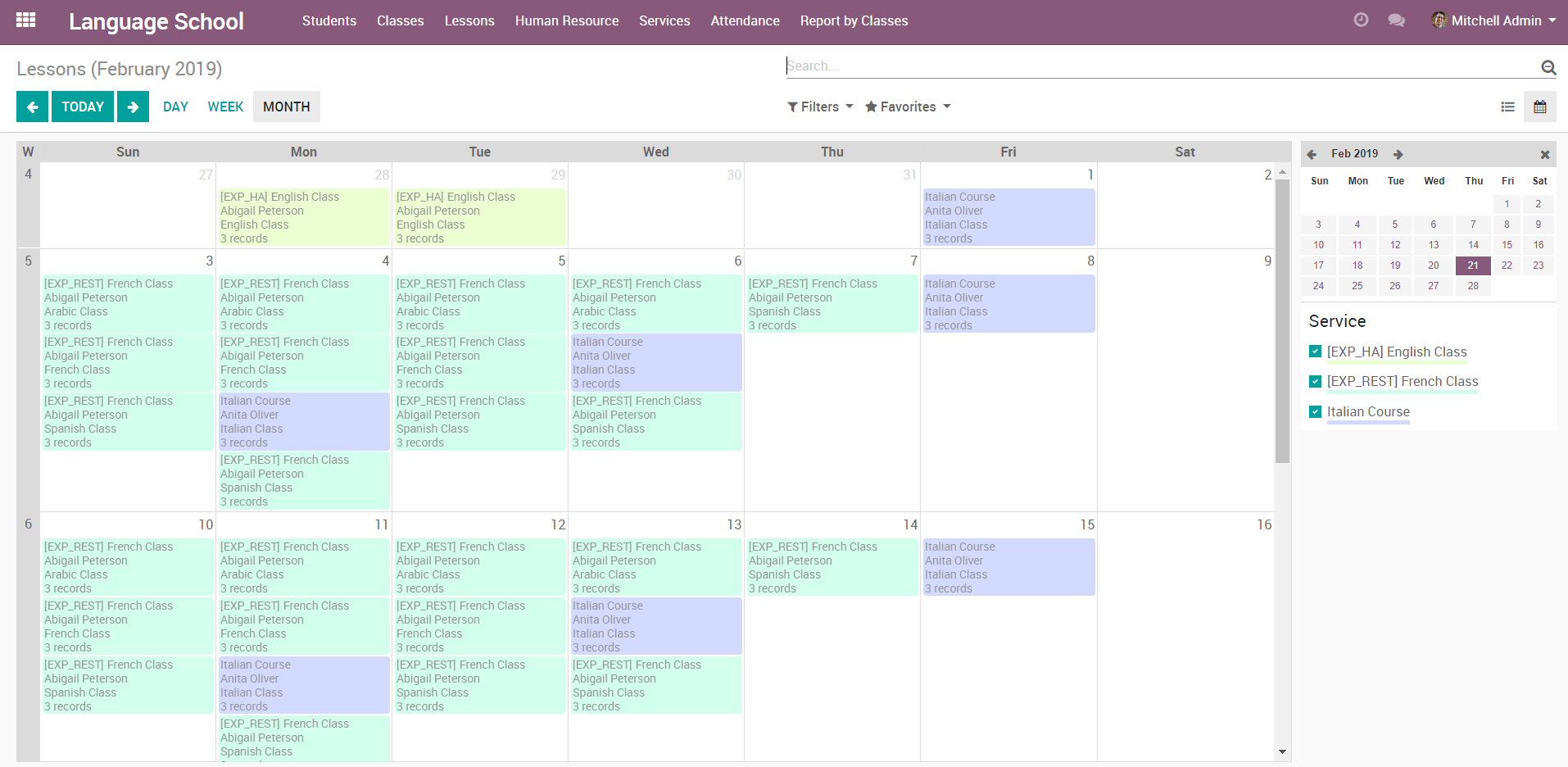 Calendar View
