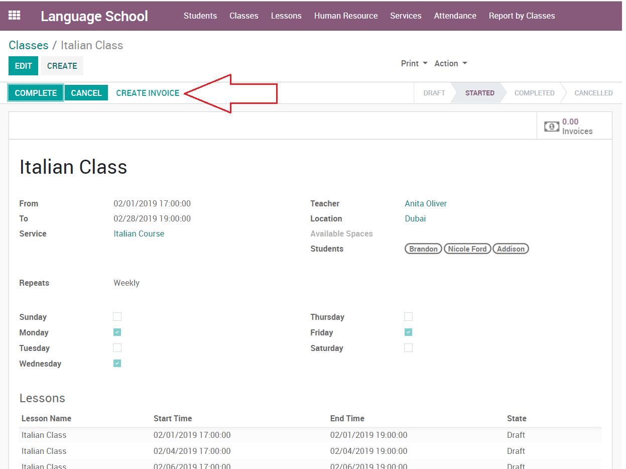 Create Invoice