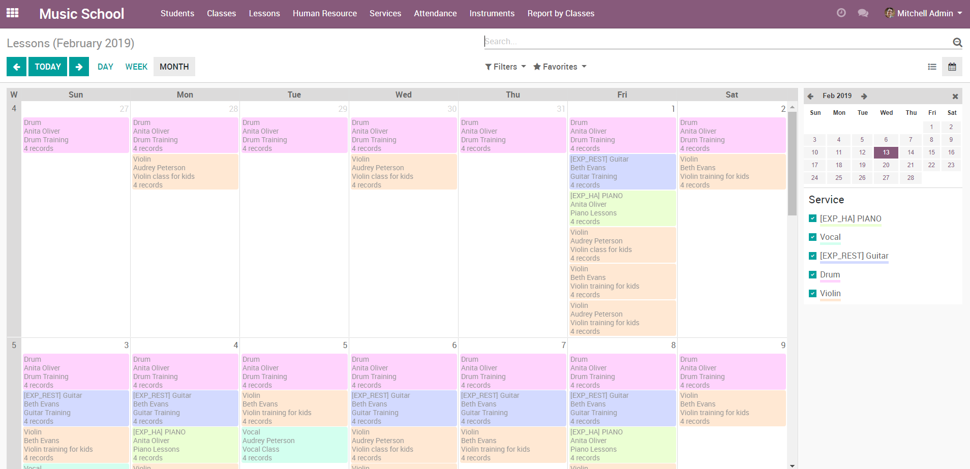 Calendar View