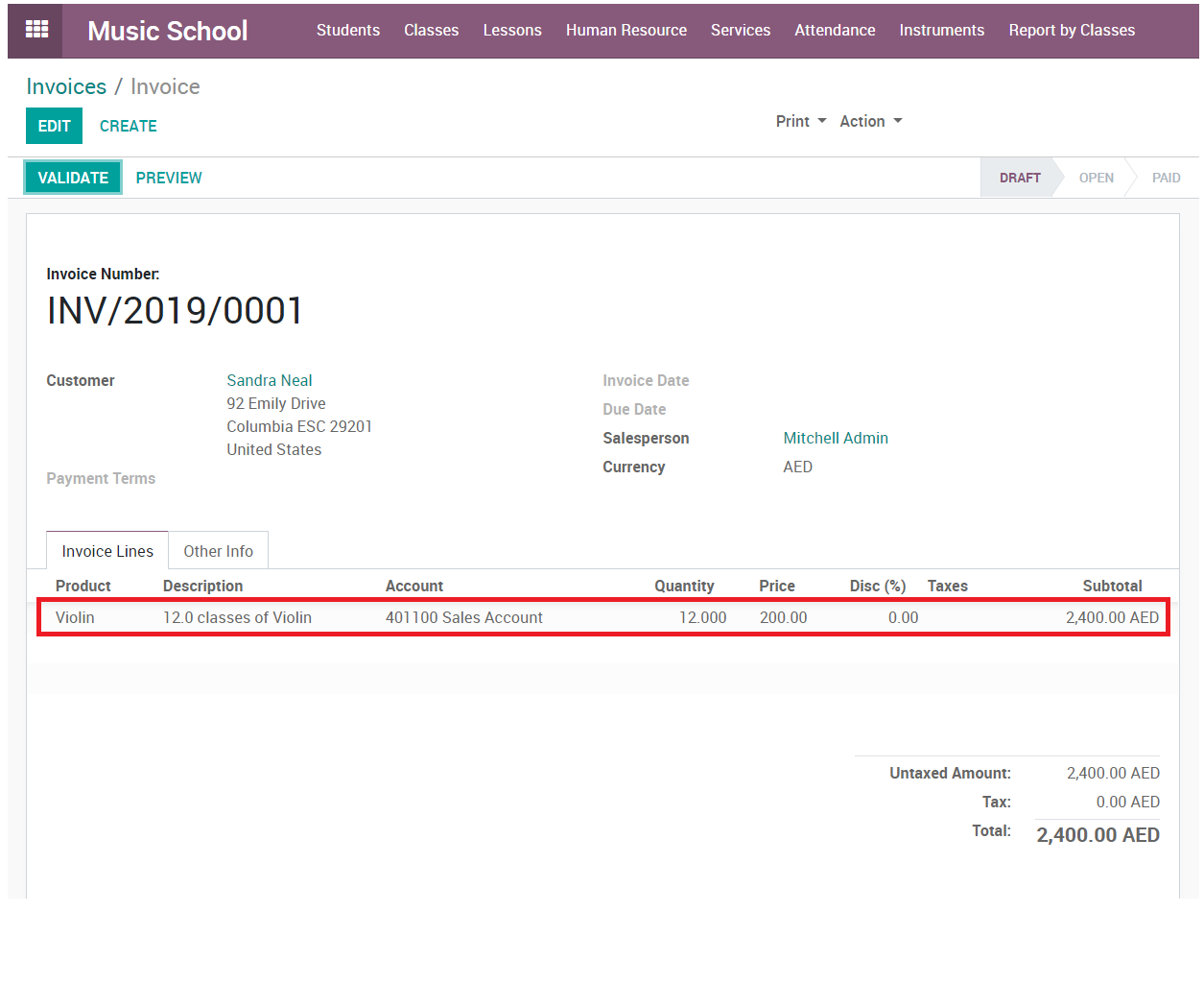 Invoice View