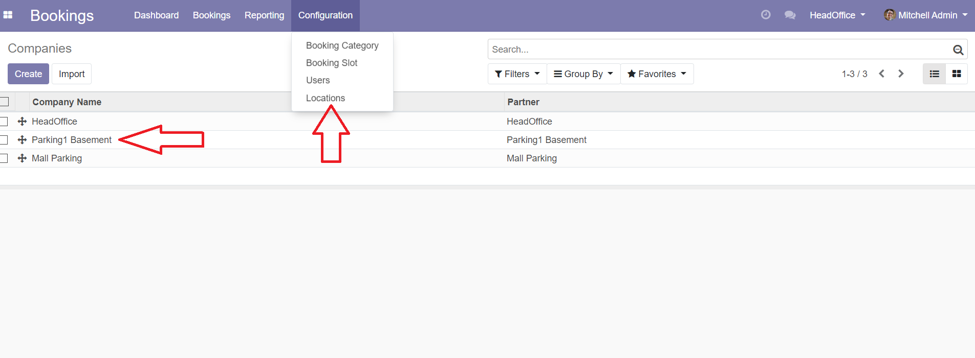 Parking Locations