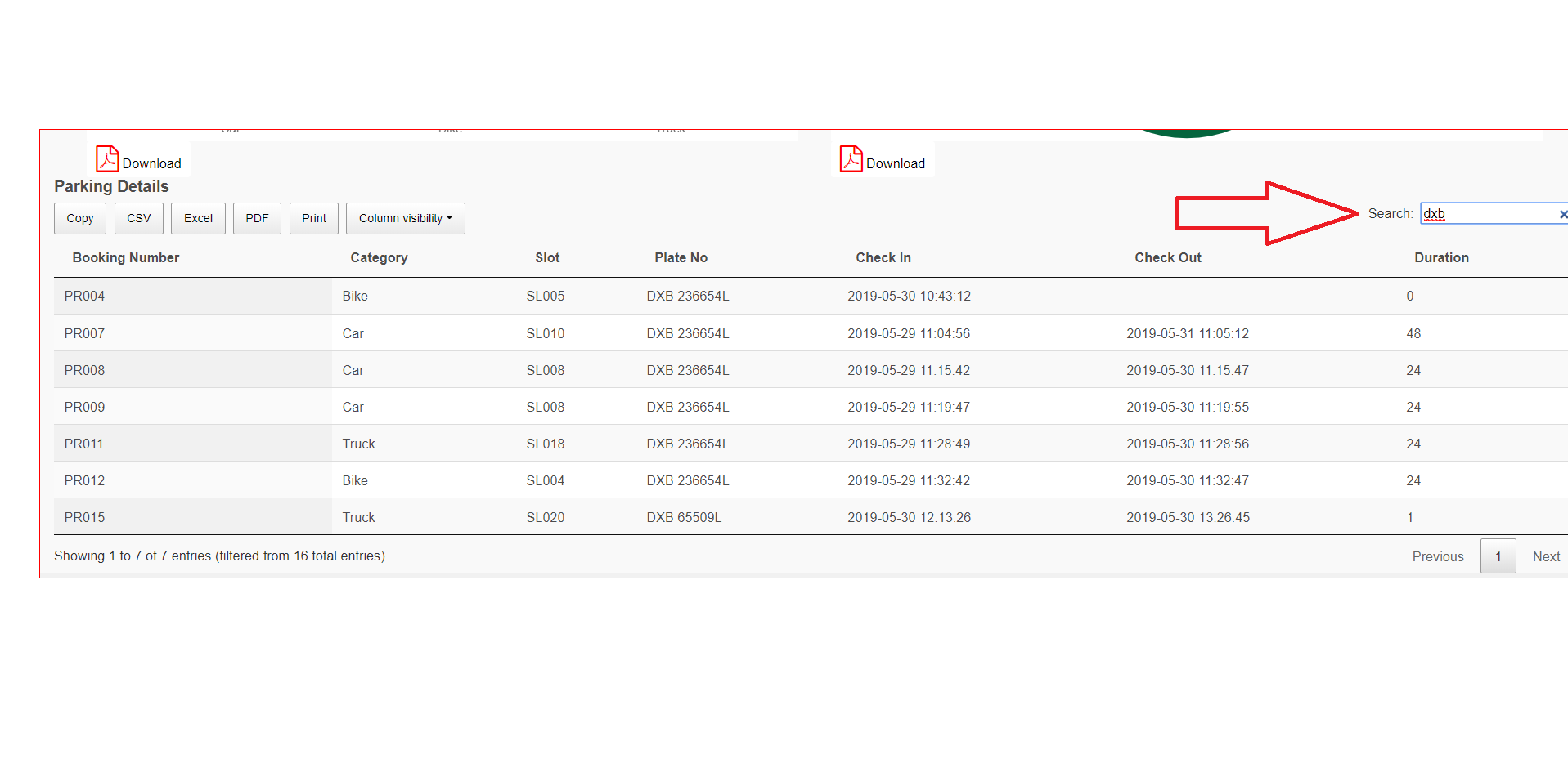 Dashboard Search