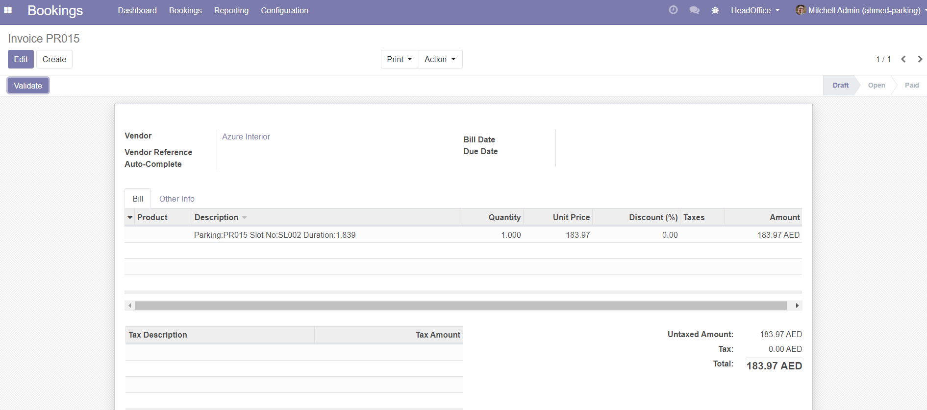 Create Invoice